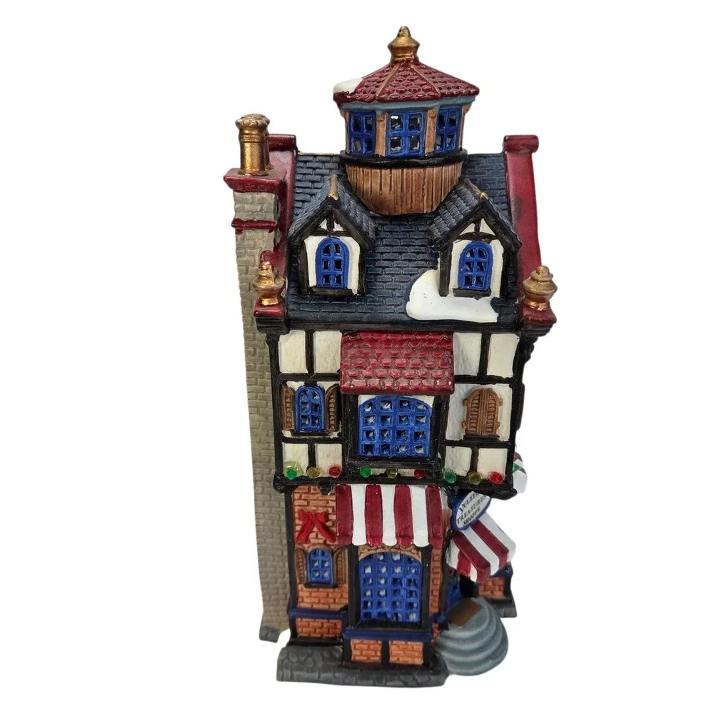 Lemax Yuletide Treasures Shoppe Shop Christmas Village Lit Members Club Box Read